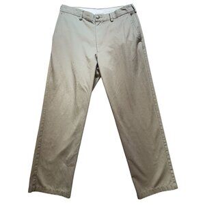 Farah Men Straight Chino Pants Size 32x30 Beige Flat Front Casual Travel Classic